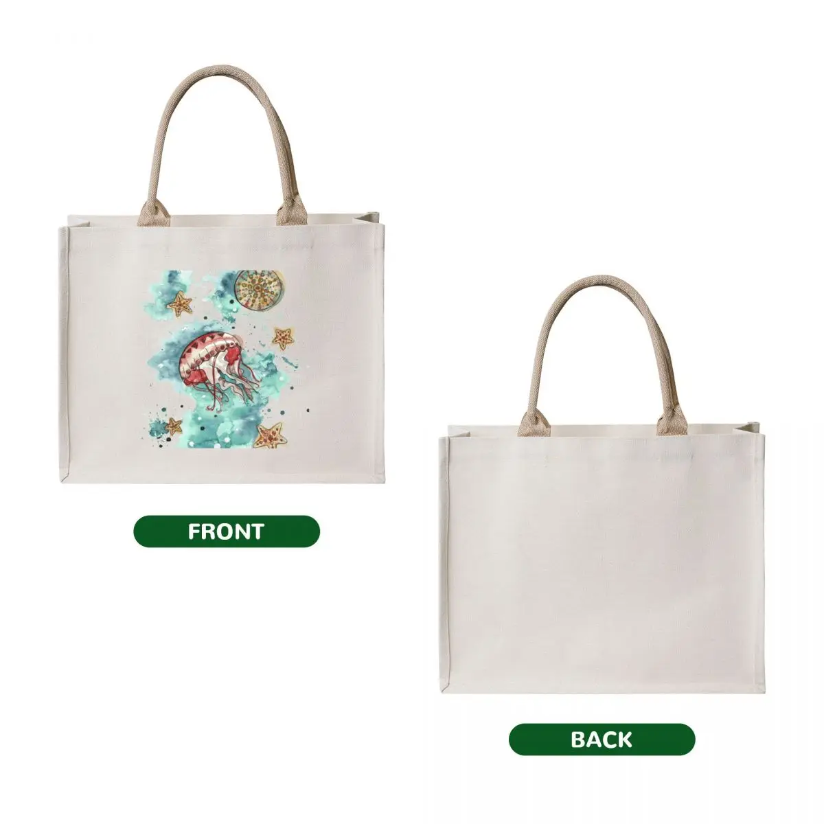 Lunar jellyfish Tote Bag canvas tote bags Shopper handbag Custom bag