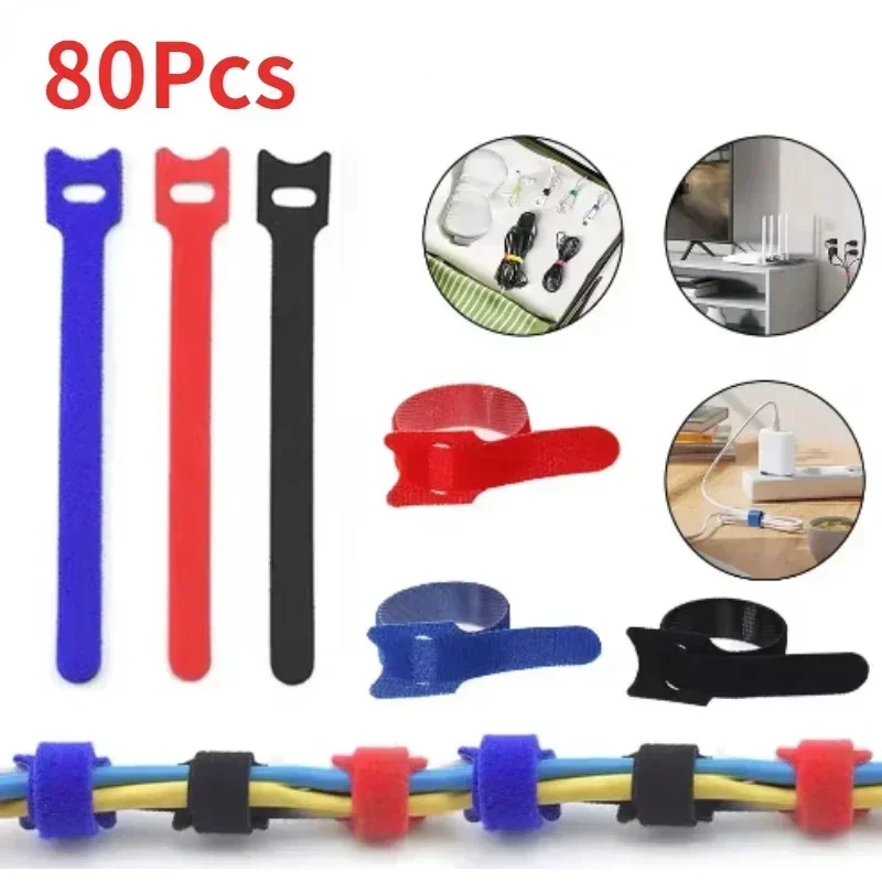 15cm Nylon Hook-and-loop Fastener Self-adhesive Can Be Reused T-hook Ring Buckle Fixing Tape for Cable Management Tape DIY