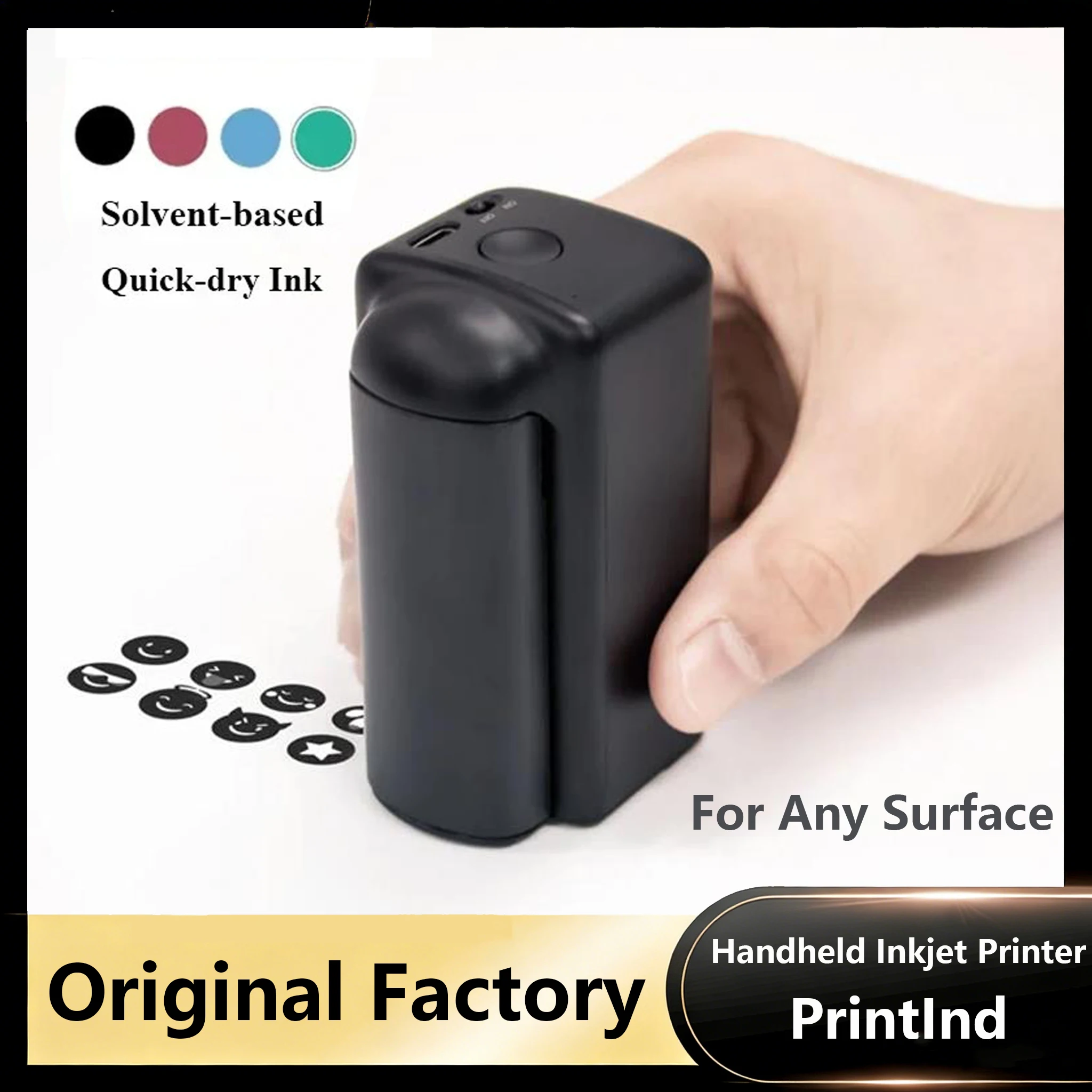 Wireless Bluetooth Mini Handheld Inkjet Printer Portable Smart Marking Device Fast Dry Permanent Ink Multi Surface Printing