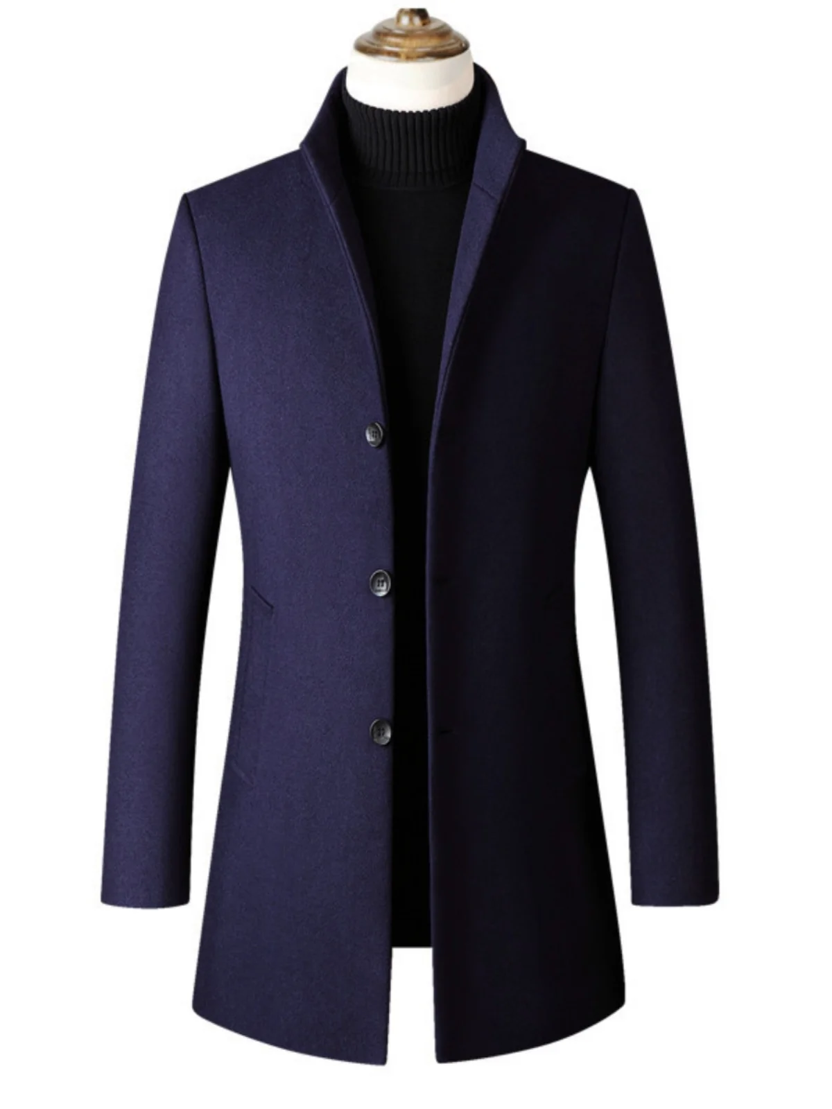 

Осенний новый мужской шерстяной плащ, повседневный, больших размеров, Jaet Faion Urban Sle, длинная длина, на одной пуговице, чистый цвет