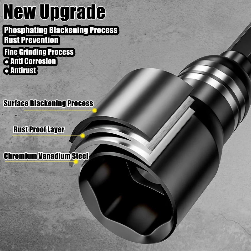 CR-V Steel Magnetic Nut Screwdriver Socket Bits For Power Drills Hex Shank Driver/Adapter Socket Wrench Tool Parts Accessories view 5