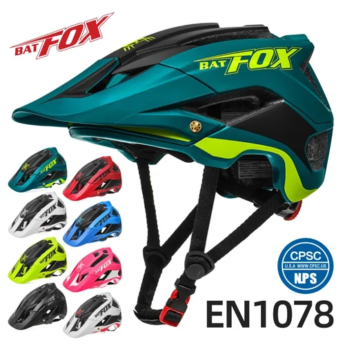 Imagen 2 del producto BATFOX MTB casco de bicicleta ultraligero integralmente moldeado equipo de bicicleta de carretera de montaña mujeres hombre casco ciclismo cascos de ciclismo