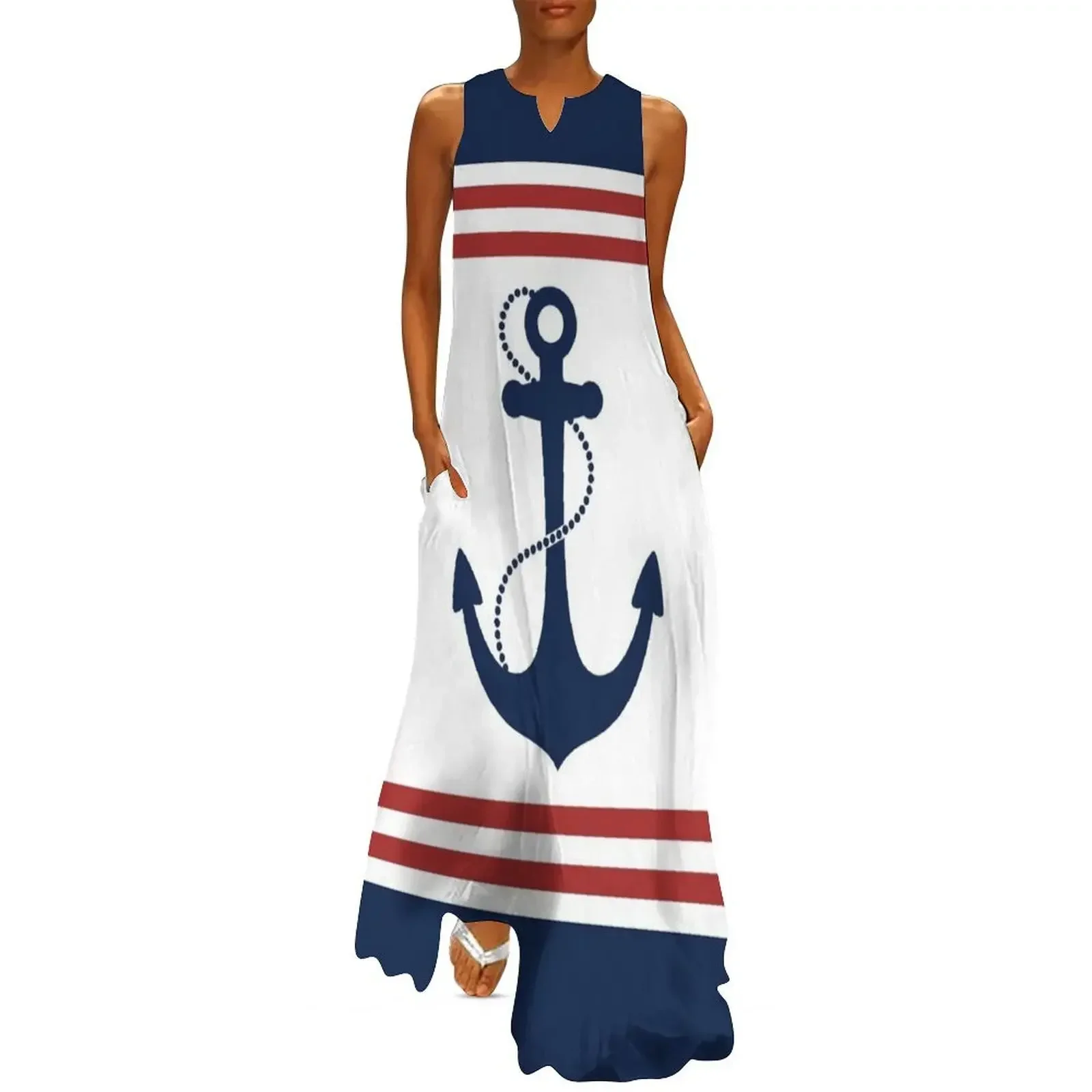 

Nautical Anchor Long Dress Clothing Women long dress Women's dresses wedding dresses for parties Dress