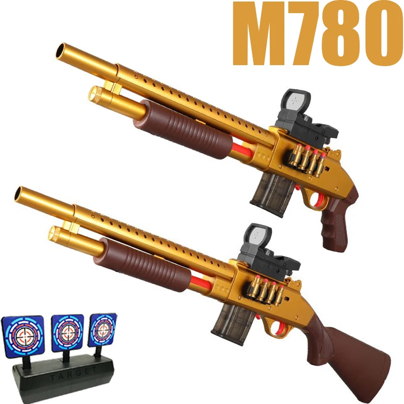 สินค้าใหม่ Safety Shell Ejection Soft Bullet ปืนของเล่น Laifu M780 Lower Supply นิตยสาร Supply เข็มขัด Red Dot Sight และอัตโนมัติสุทธิจับ