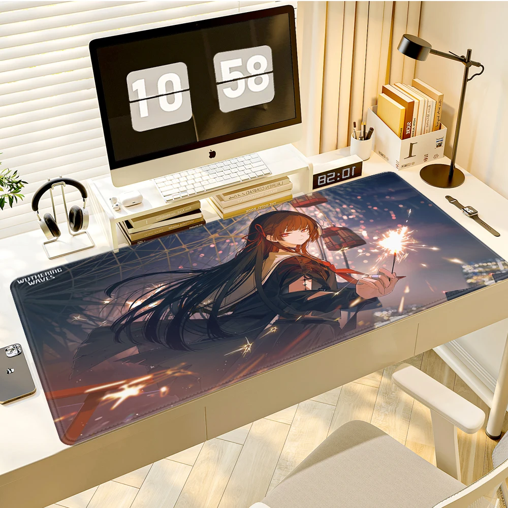 Wuthering Waves Chisa Mousepad Kawaii Gaming Niedliches Anime-Mädchen-Mauspad Rutschfeste Gummitastatur HD-Druck Overlock-Schreibtischunterlage