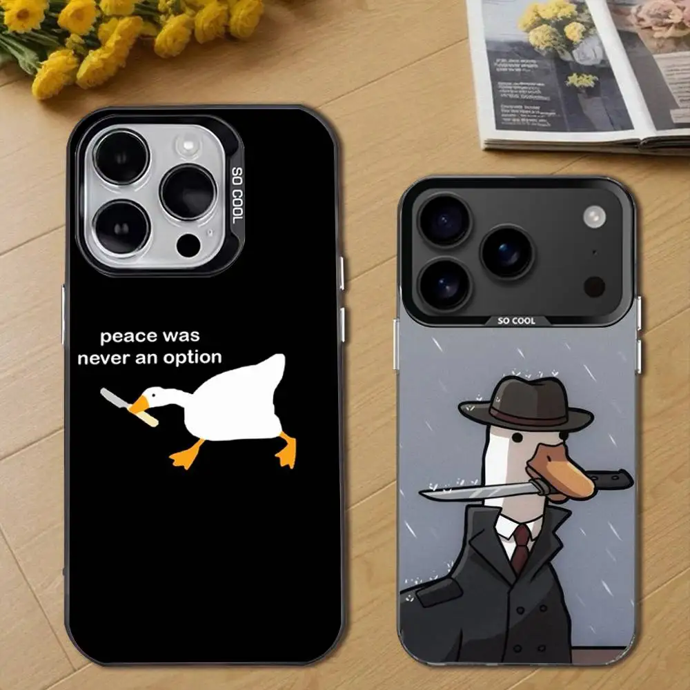 

Cartoon Funny D-Duck Phone Case For iPhone 17,16,15,14,13,12,11,Pro,Max,Plus,E,Air,Mini Black Tpu Cover