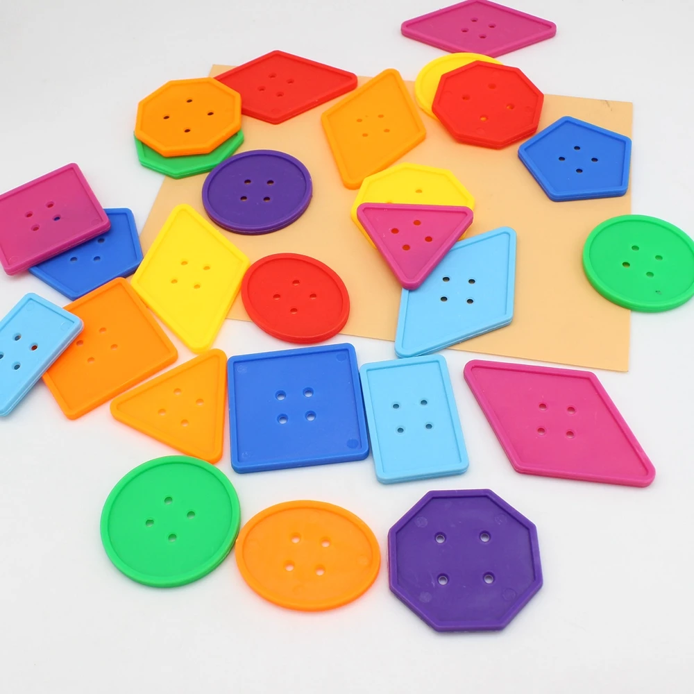 10 sztuk/partia 47mm 4 otwory duże plastikowe guziki do rękodzieła Scrapbooking ozdobne guziki wielokąta
