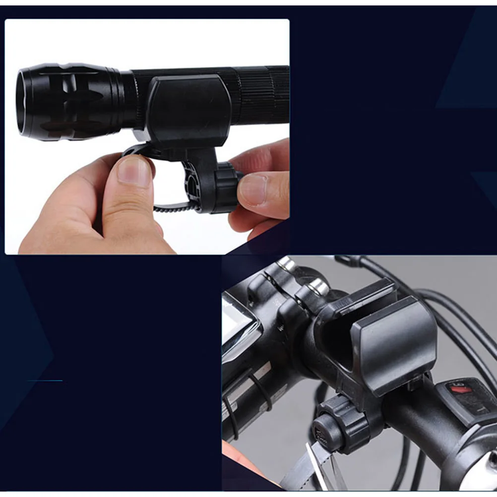 

3 Pcs Flashlight Clip Front Bracket Torch Holder Adjustable Lamp Outdoor Bike Headlight