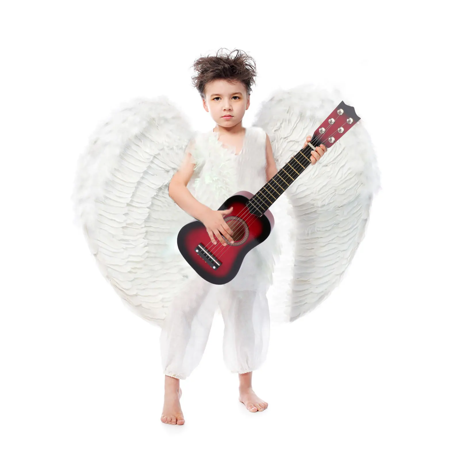 

21 Inch Kids Guitar For Children Wooden Acoustic Portable Musical Instrument Smooth Frets Low Action Elastic String