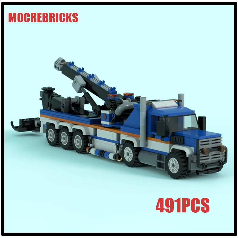 

MOC Heavy-Duty Wrecker Truck Model Assemble Building Block Toys Kits Expert Education Originality Bricks Children Birthday Gifts