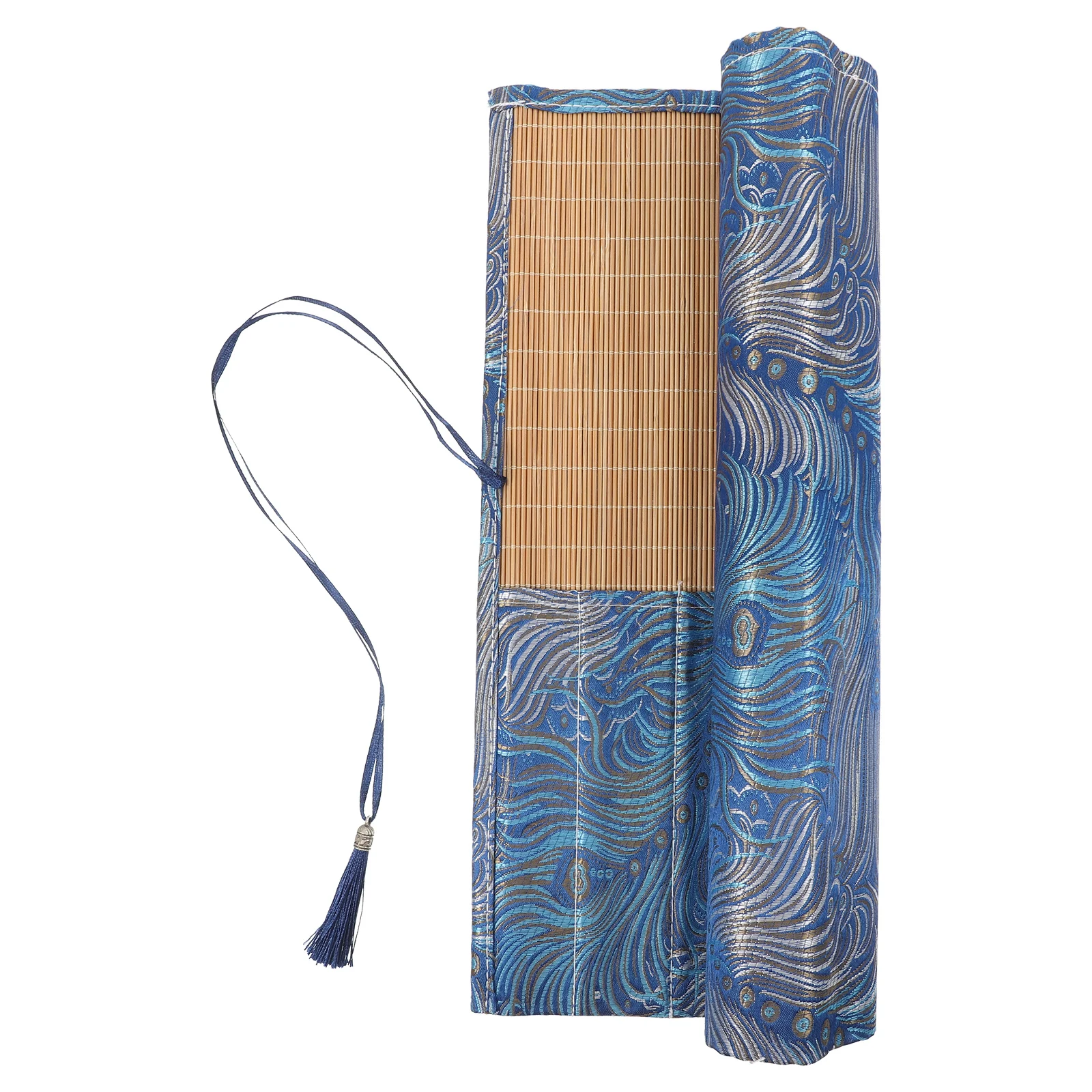 

Portable Bamboo Calligraphy Brush Bag Roll Up Pencil Case Canvas Pen Pouch Travel Paintbrush Holder Student Organizer Foldable