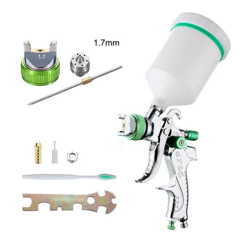 HVLP Professioneel Spuitpistool 1.4/1.7/2.0/2.5mm Stalen Mondstuk Zwaartekracht Spuitpistool Draagbare Autolak Spuitpistool DIY Spray Paint Kit
