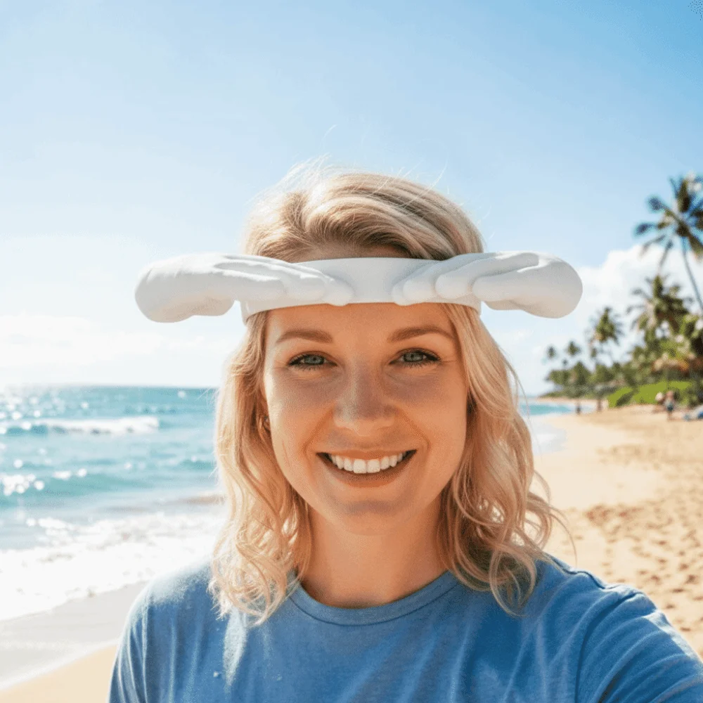 

Hair Hoop Palm Sun Visor Headband Detachable PLA Funny Hand Sun Hat 3D Printed Waterproof Sun Protection Quirky Hairband Beach