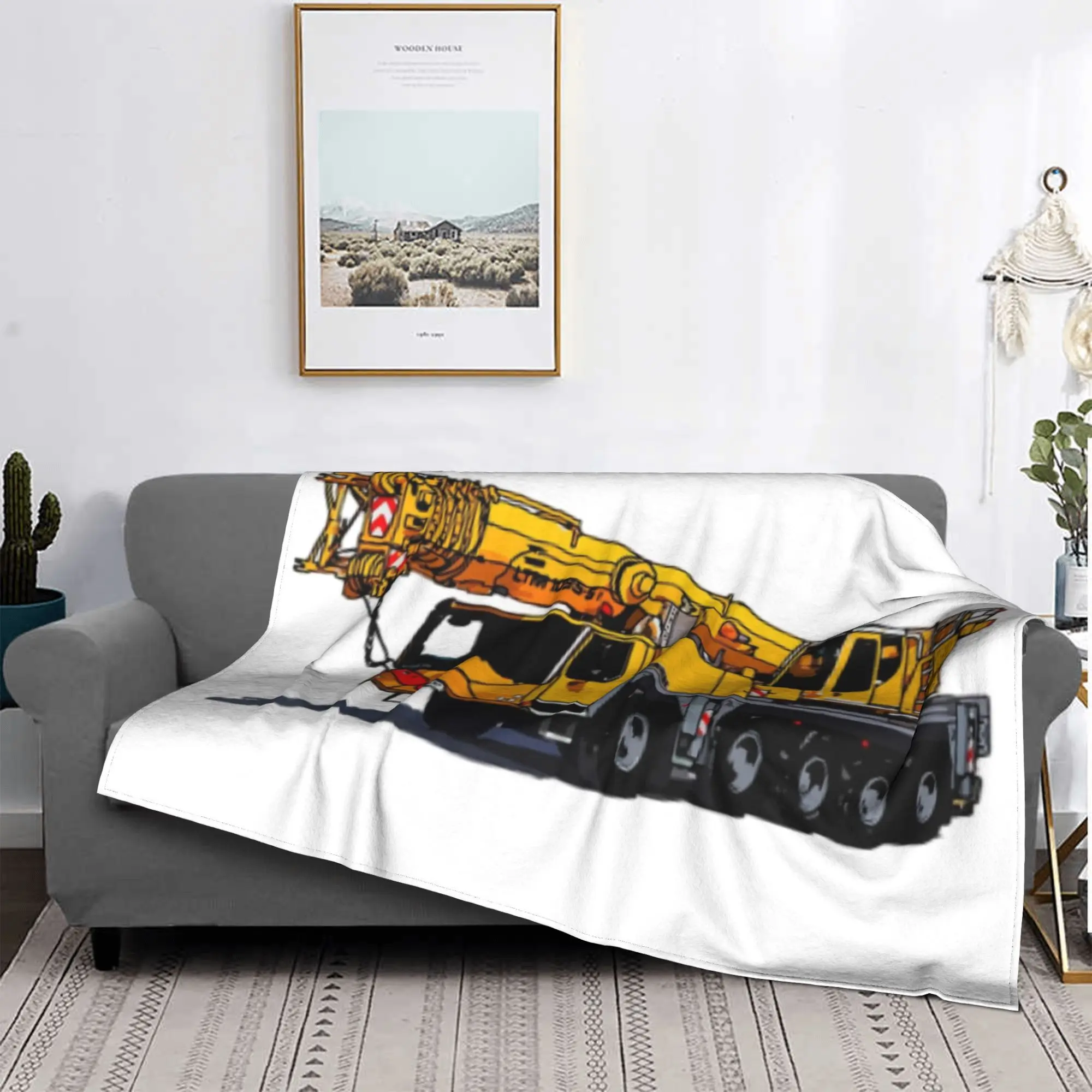 

Liebherr Heavy Crane Blankets Warm Fleece Sofa Throw Blanket for Couch Bedding Office Throws Bedspread Quilt