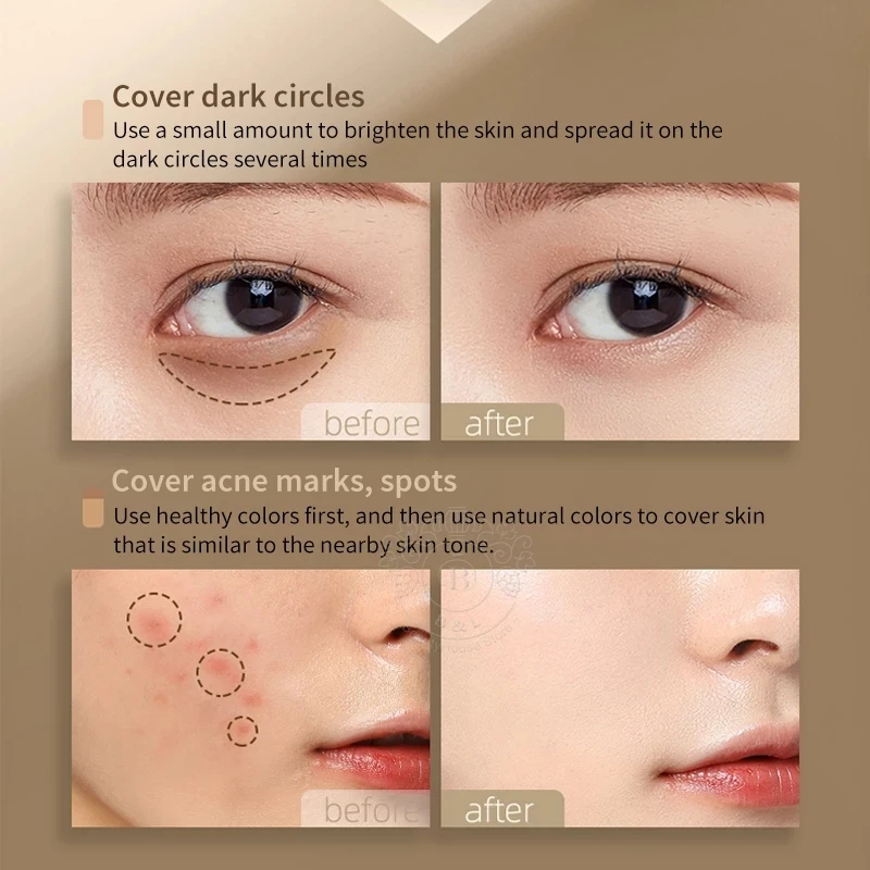 TFIT 3 สีคอนซีลเลอร์ Palette และ YZS มาสคาร่าแต่งหน้า Eye Contour Face Spot คอนซีลเลอร์ Dark Circle Correcting เครื่องสําอางค์