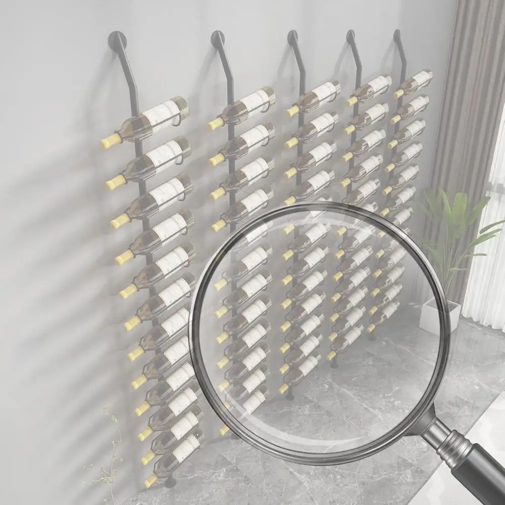 

5 упаковок настенного крепления для вина на 60 бутылок вина, металлическая стойка для хранения, держатель для бутылки вина для бара, кухни, погреба, ресторана