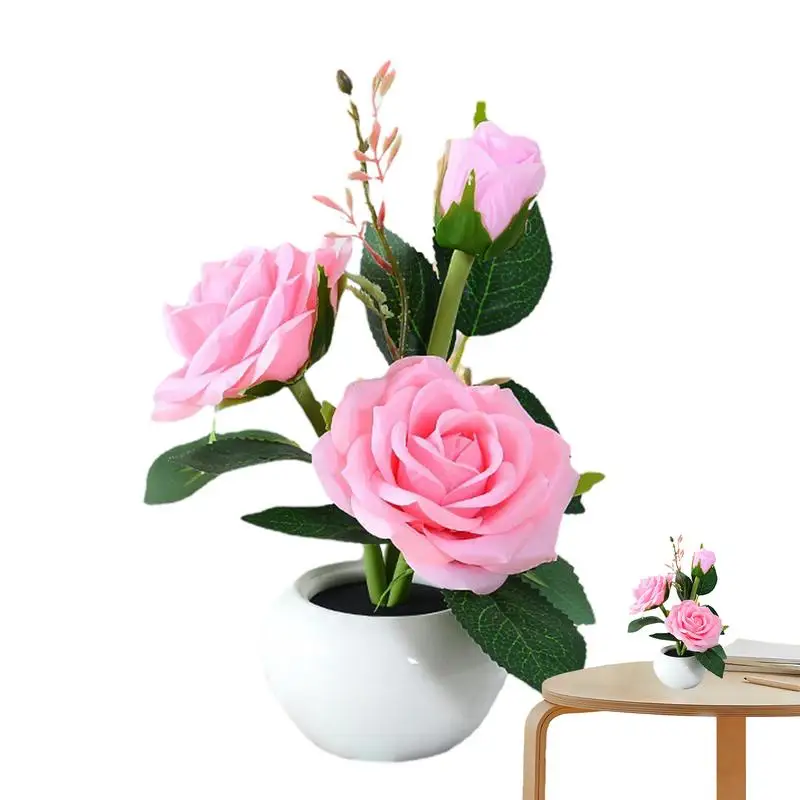 

Rose Table Lamp Artificial Flower Arrangement Multi-Functional Table Lamp Night Light Decorative Lamp Home Energy-Saving For