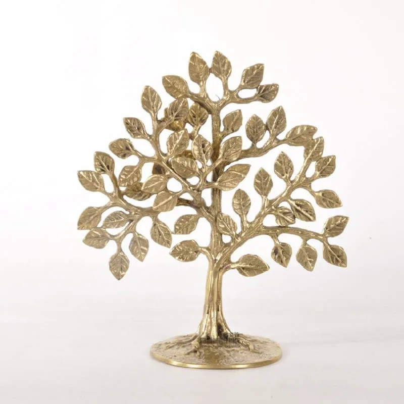 India imported brass handmade fortune making cash tree American retro living room porch TV cabinet home decoration