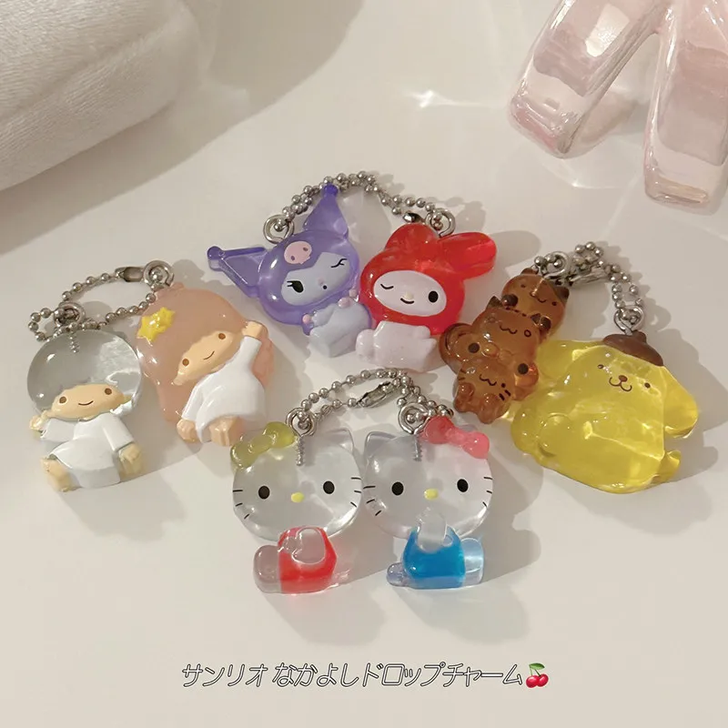 

Gashapon Capsule Toys Sanrio Transparent Figure Kuromi My Melody Doll Pendant Model Toys Collect Ornaments