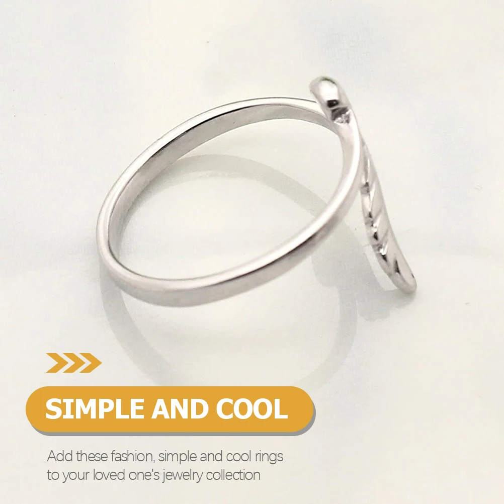 

3Pcs Olive Rings Adjustable Women Copper Rings For Teen Girls Open Ring Fashion Leaf Wing Statement Evening Daily
