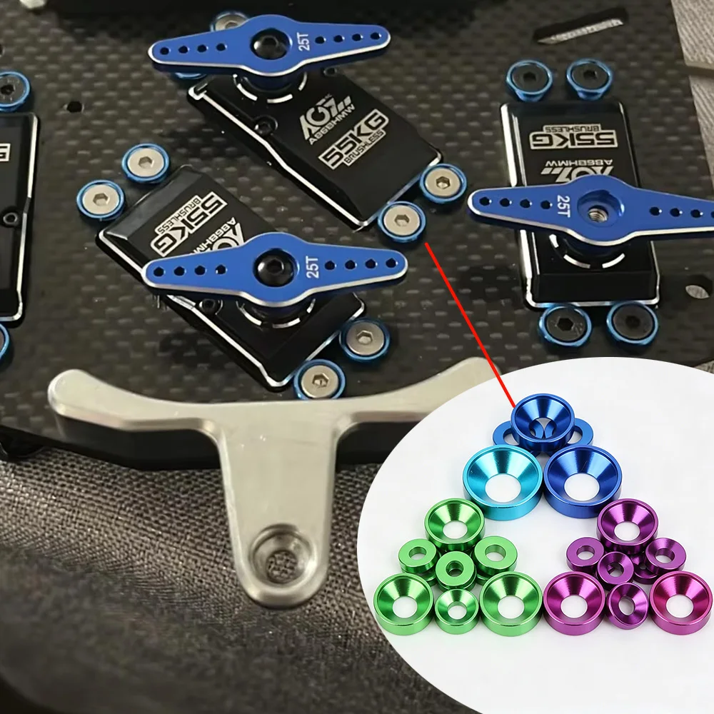 Image of Farbige eloxierte Senkkopfscheiben aus Aluminium M2 M2.5 M3 M4 M5 M6 M8 für DIN7991 Innensechskantschrauben, Elektronik, Drohnen, DIY-Befestigungselemente