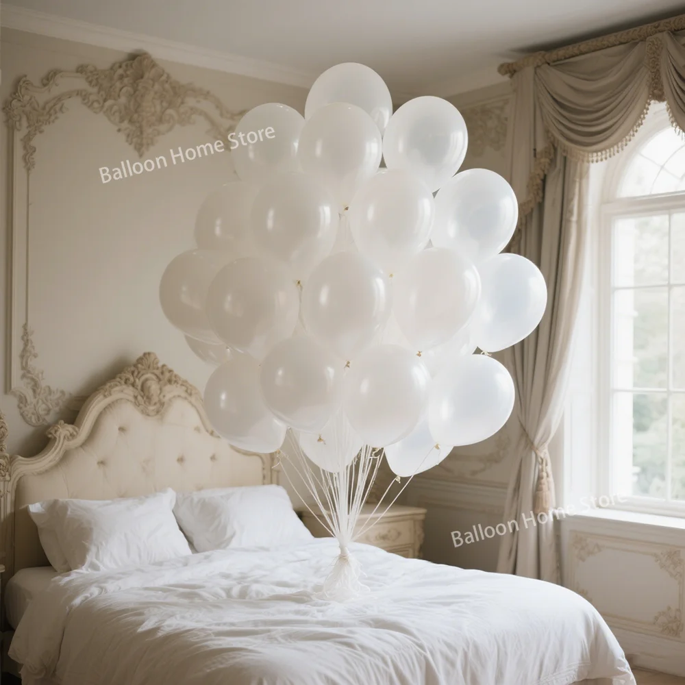 

5/10/12/18 Inch Black White Round Matte Latex Balloon Birthday Party Banquet Wedding Baby Bathing Activities Decorative Balloon