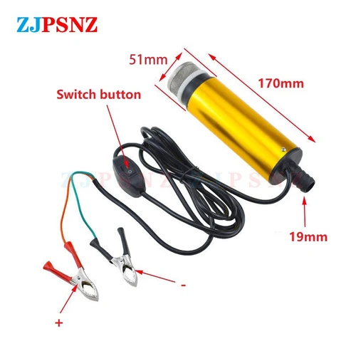 Imagen 2 del producto Bomba de transferencia eléctrica para aguas residuales diésel, agua, aceite, coche, Camping, pesca, Kit de bomba de transferencia sumergible, bomba eléctrica de bombeo de 12V 24V
