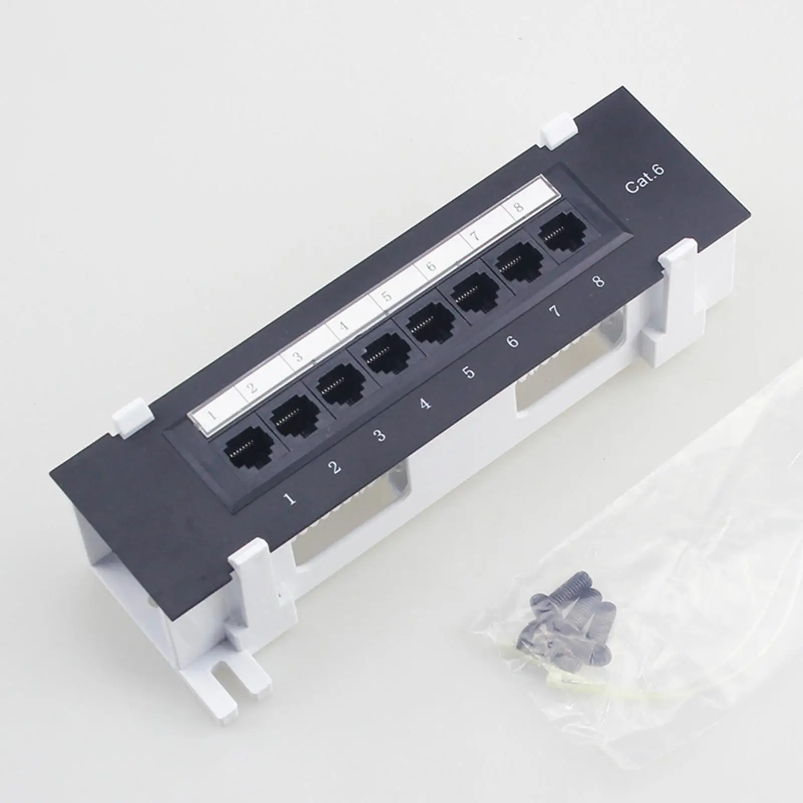 8 Port Shielded Patch Panel for Cat. 6 Installation Cable with Color Coded Labeling Multifunctional Wall Mount for for Wiring