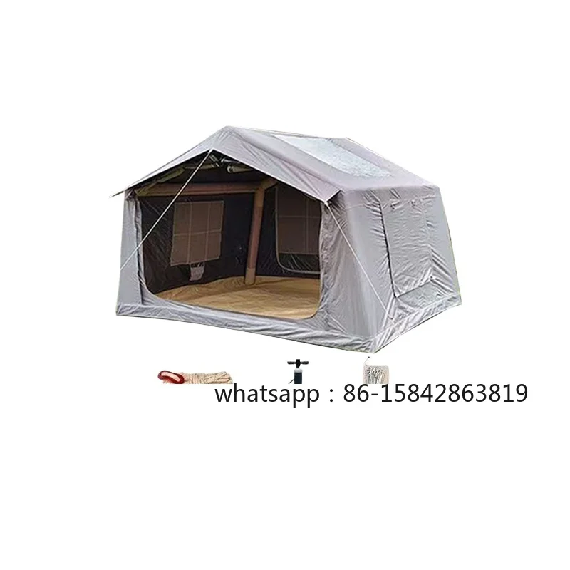 Outdoor  inflatable tent free of construction 4-6 people household camping tent sun protection and rain protection