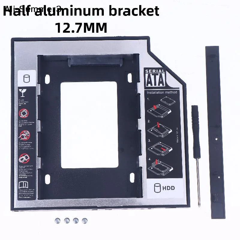 

【S3y】1 Set Plastic Aluminum Universal 9.5/12.7mm SATA 3.0 2nd HDD Caddy 2.5" SSD CD DVD to HDD Case Enclosure CD-ROM ODD Optibay