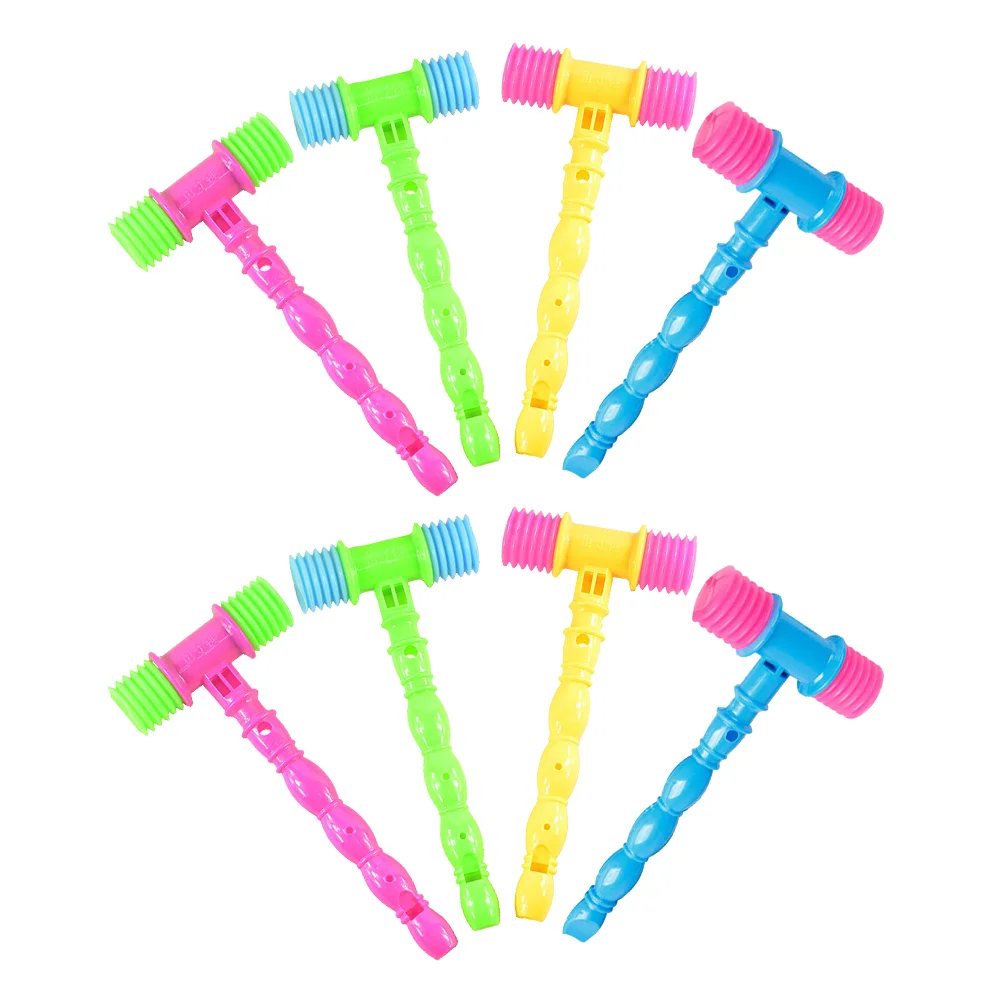 8 Pcs Elasticity Flute Hammer Child Hang Taper Pvc Cartoon Clockwork Kids BB Sounding