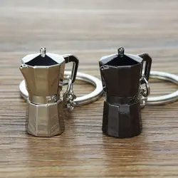 3D Moka Pot keychain for women key ring car key chain coffee keychain key holder creative portachiavi llaveros hombre bag charm