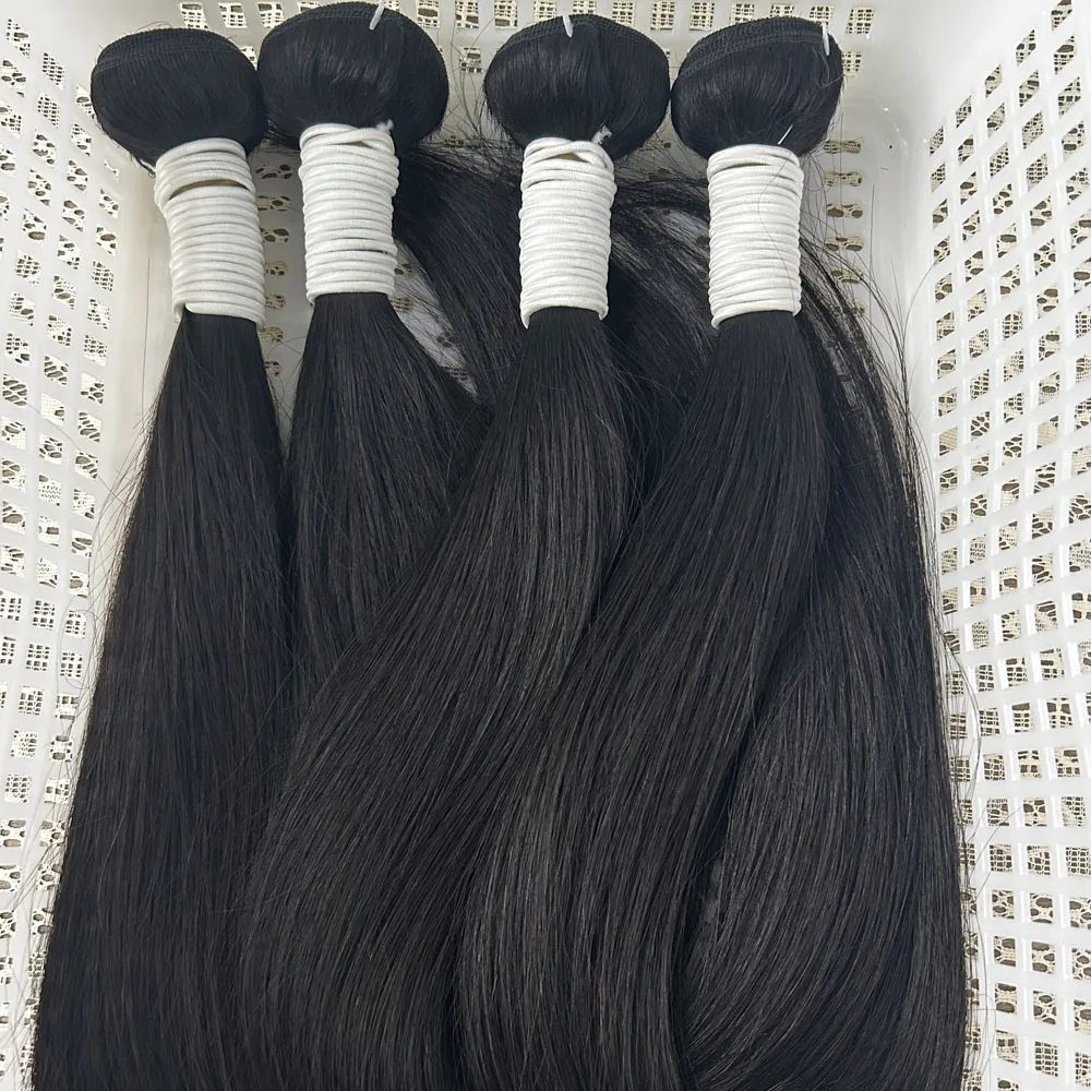 30 34 pouces tissage cheveux humains droits faisceaux de cheveux crus Extensions naturelles de cheveux humains brésiliens de cheveux humains à 100% pour les femmes noires extension cheveux