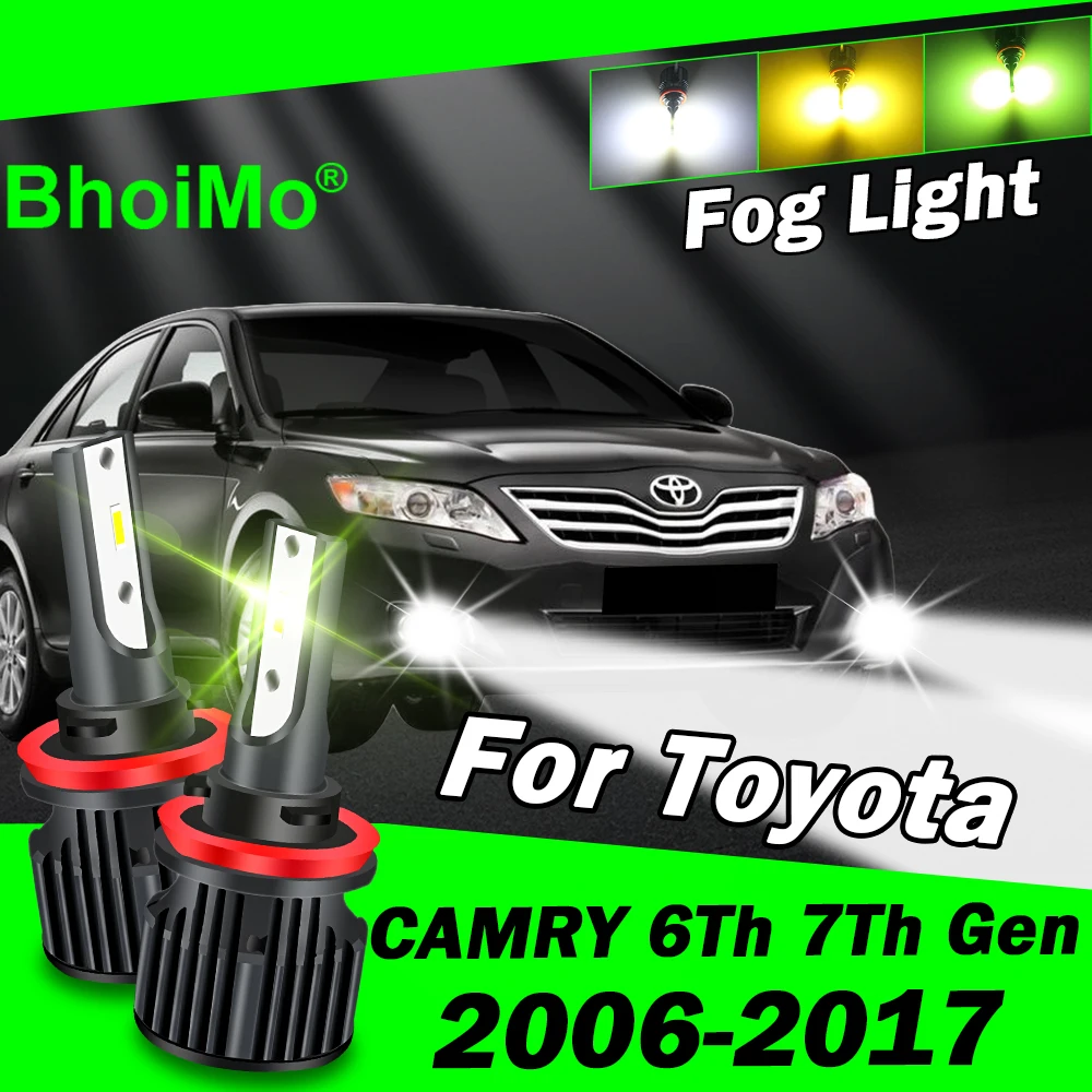 BhoiMo الجبهة الضباب الخفيف مصباح لتويوتا كامري 6Th 7Th Gen لمبة 2006 2007 2008 2009 2010 2011 2012 2013 2014 2015 2016 2017 Led