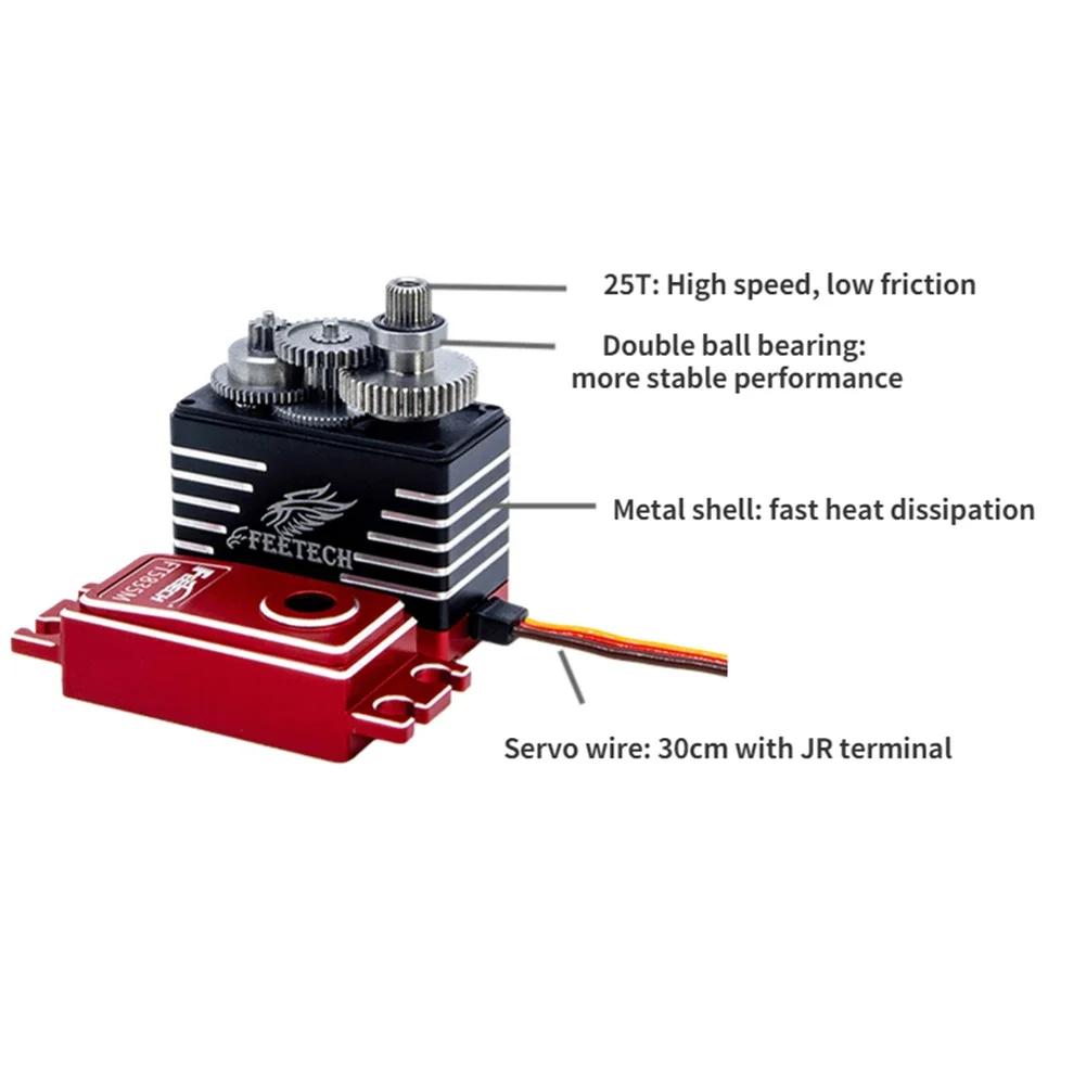 Feetech-防水デジタルサーボ,メタルギア,バハサーボ,180度,1/8 1:10スケールrcカー用,ft5835m,4セット