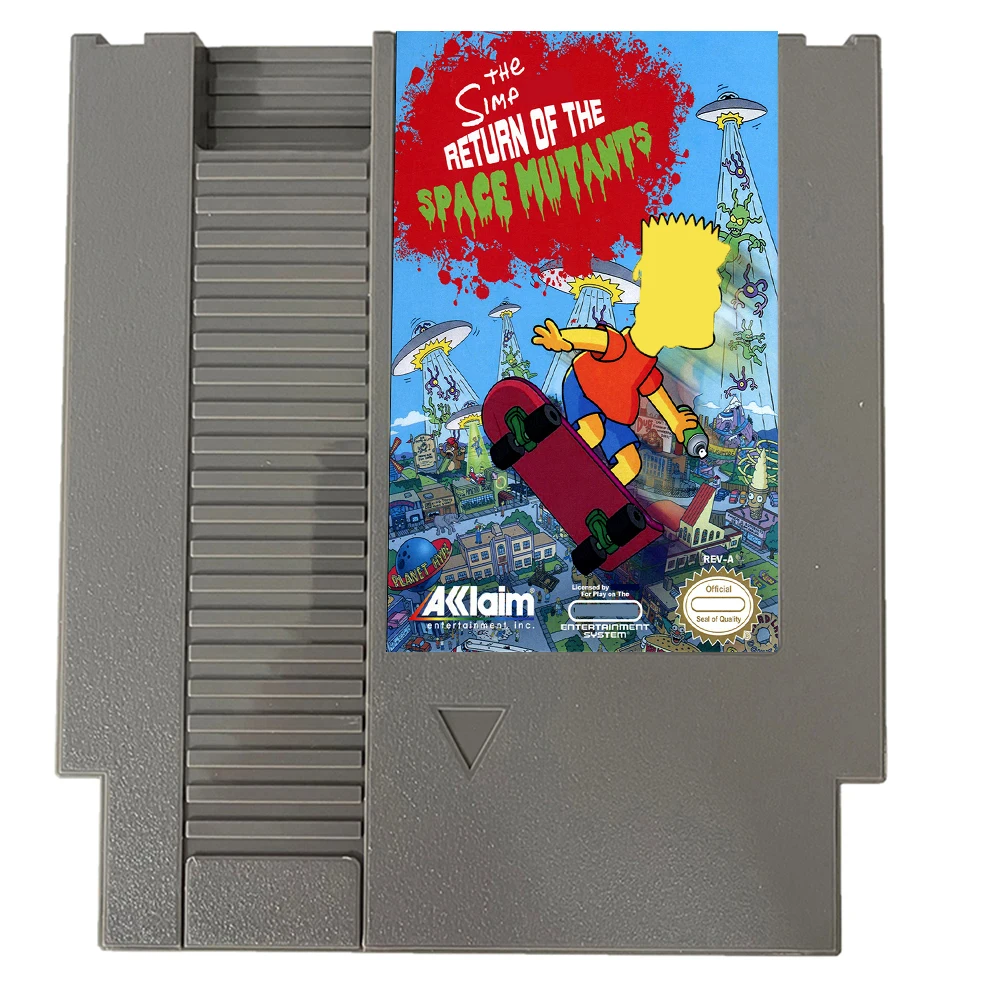 The Simp Return of the Space Mutants NES Rom Hack - 8 بت 72 دبابيس بطاقة الألعاب PAL/NTSC خرطوشة الألعاب لوحدة التحكم NES - اللغة الإنجليزية