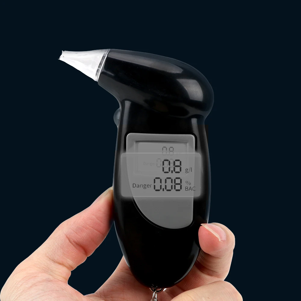 Display Handheld Digital Alcohol Detector Alcohol Tester with Keychain Alcohol Breath Tester Breathalyzer Police Alcotest