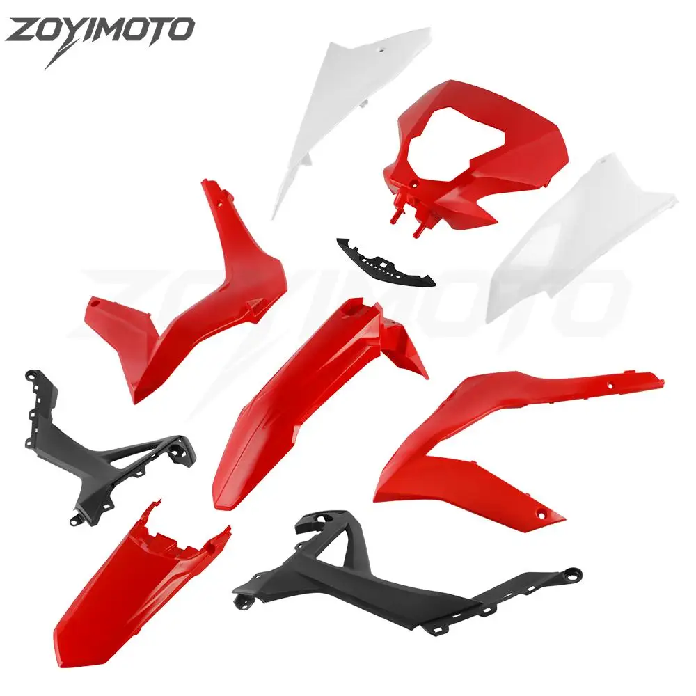 Full Plastics Fairing Body Work Frame Kit Fender Side Cover For Honda CRF300L CRF 300L 2021 2022 2023 Dirt Pit Bike Red