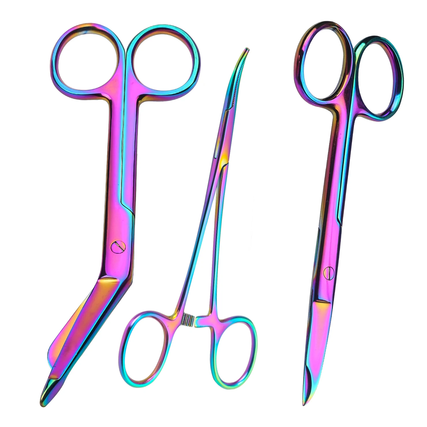 Rainbow Titanium-Coated Suture Removal Scissors, Professional Laboratory Sewing Scissors Ideal for Crafting Tools