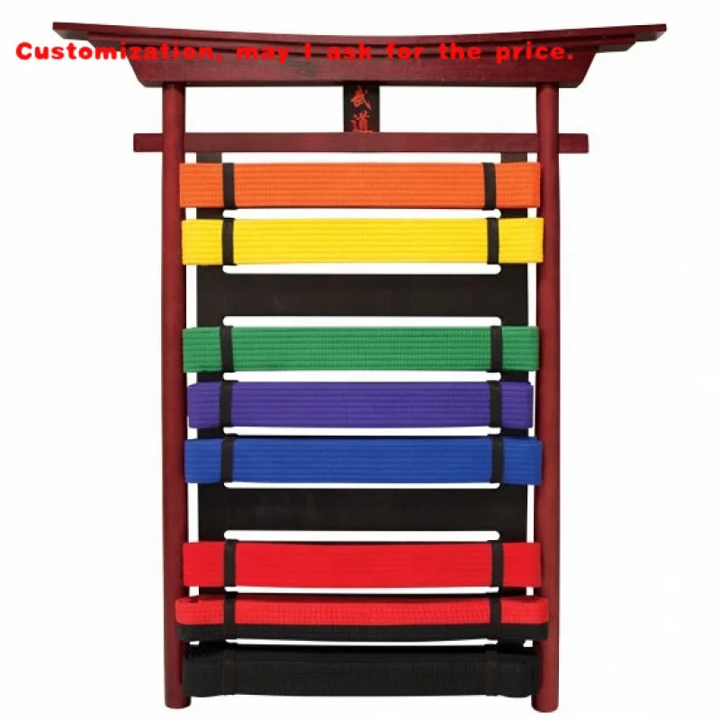 

custom.Karate Belt Display Rack Jodo Belt Holder Hanging Wall Mount Stand Judo Belts