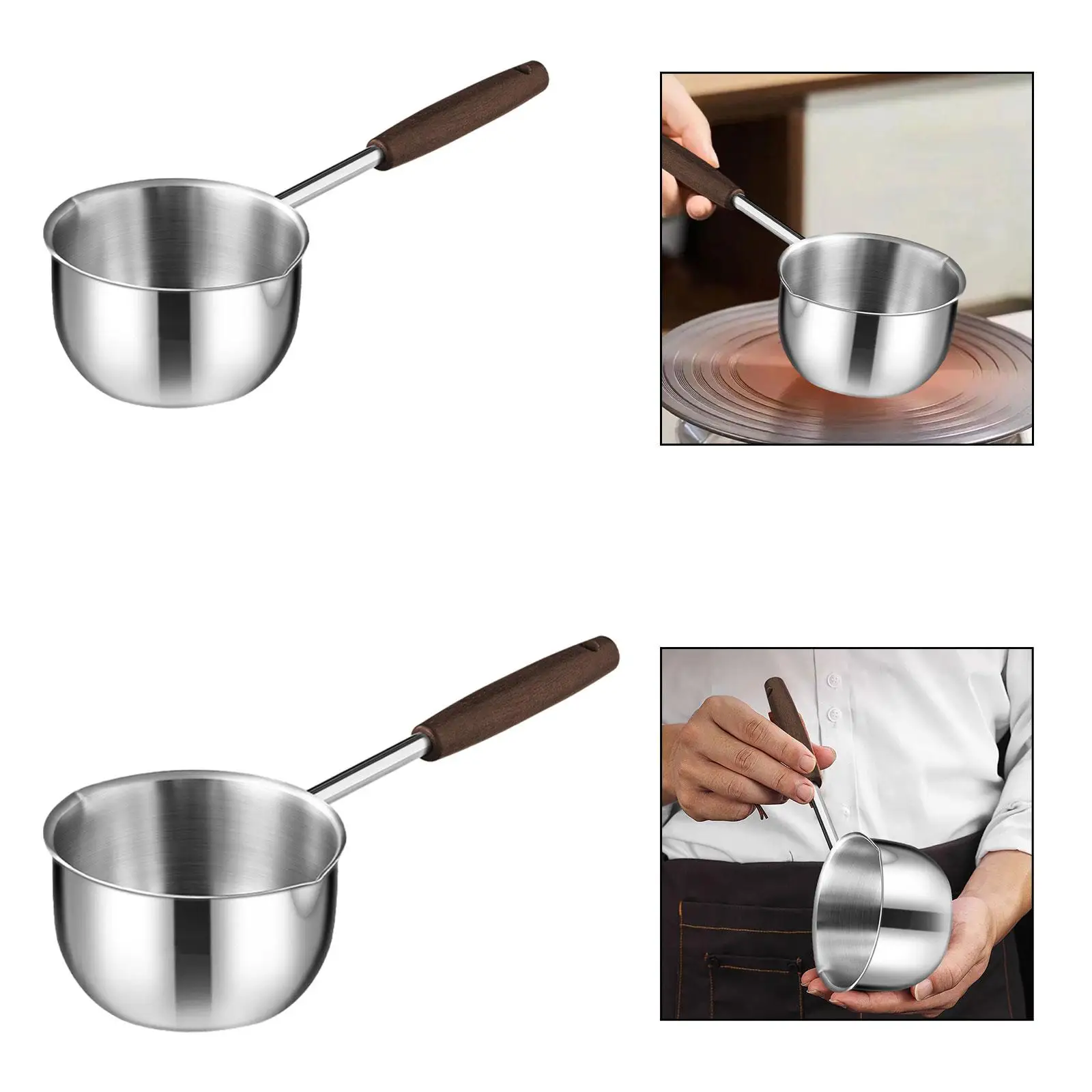 Hot Partita Partita CXPAN Wooden Handle Mini Frying Oil Partita for Kitchen Travel Home RV Home