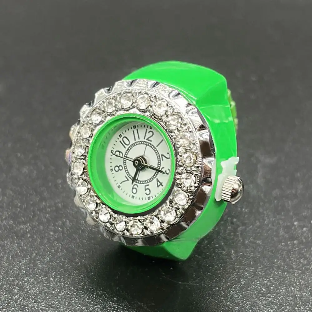 خمر بريق خواتم مجوهرات ساعة فاسق ريترو لامعة الرومانية كوارتز ساعة شخصية قابل للتعديل بريق فنجر ساعة حلقة زوجين