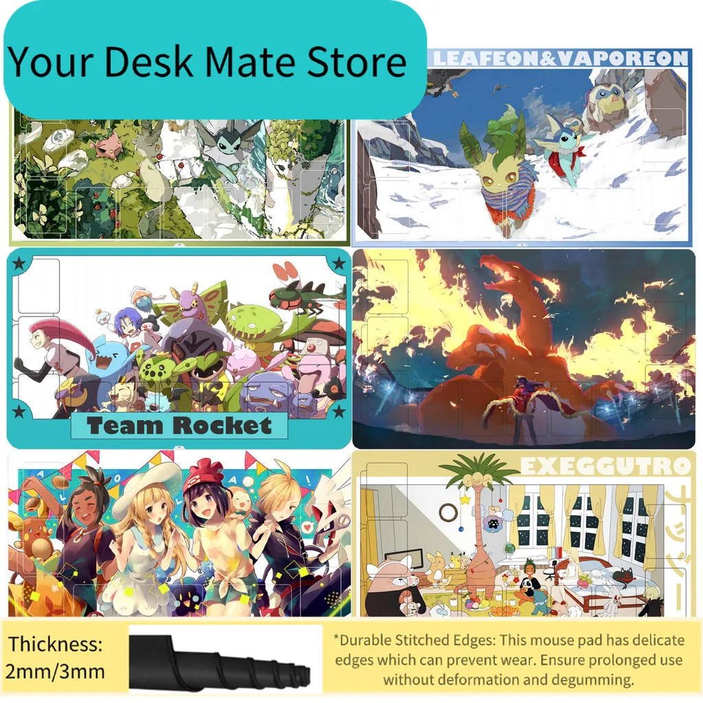 

Игровой коврик для карточных битв PTCG DIY: Чаризард, Вапореон, Ионо. Настольная игра для одного игрока. Карточная аниме-игра. Подарок-игрушка.