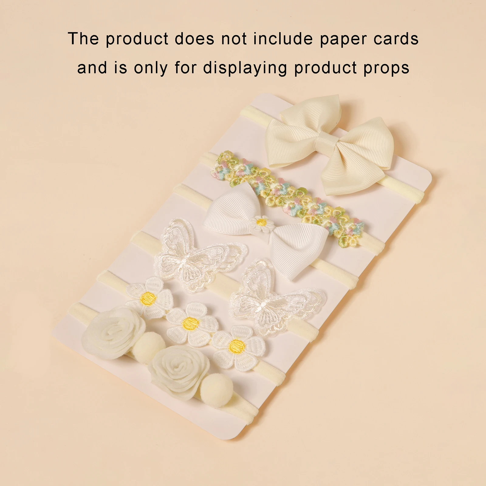 6 stuks beige nylon haarband verschillende stijlen boog hoofdtooi accessoires voor baby meisjes foto decor verse hoofdband dagelijks gebruik