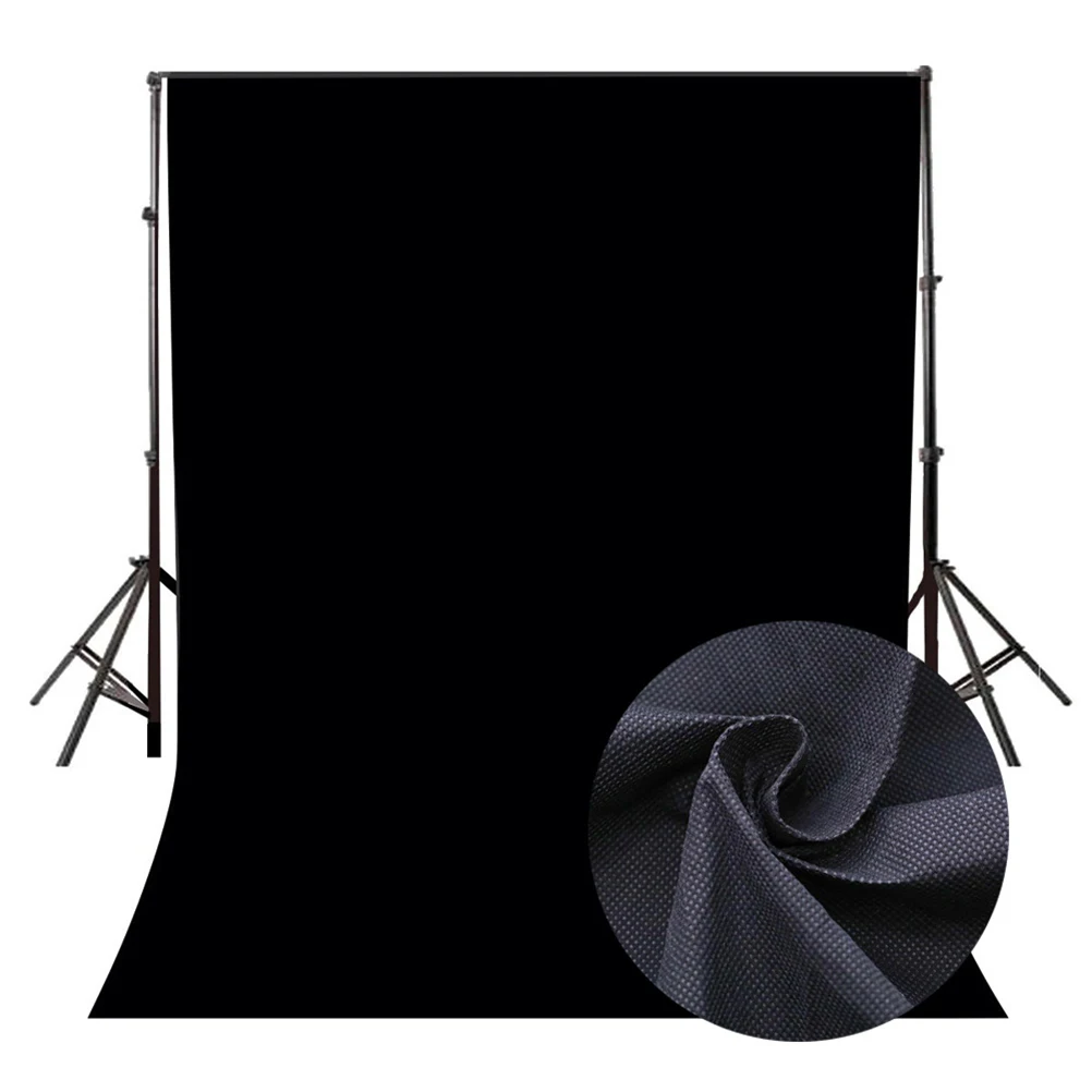 

Black Solid Non-Woven Backdrop Non-Glare Stain-Resistant Easy Clean Photo Backgrounds for Photography Pictures Video