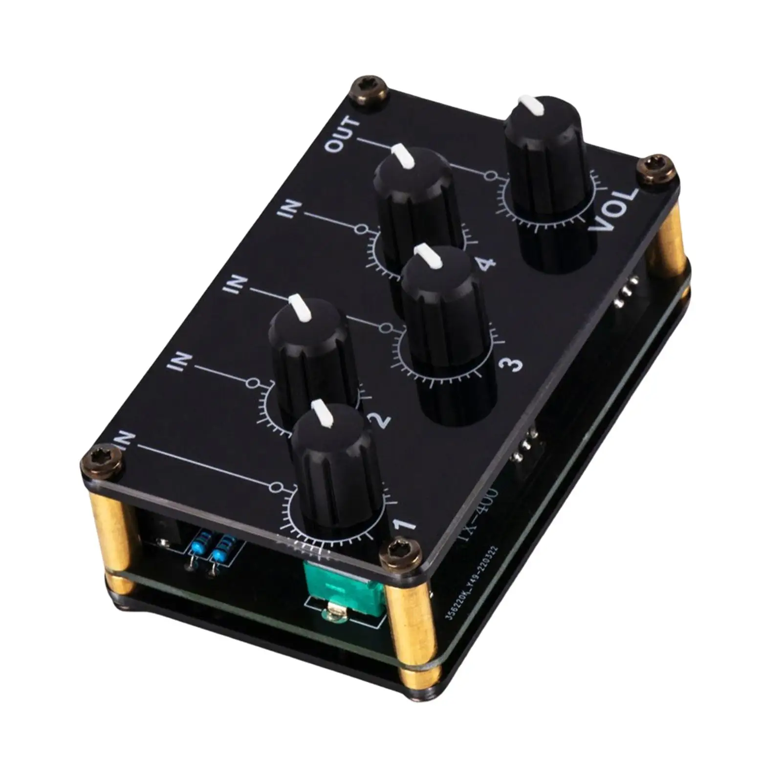 

Stereo 4 Channel Line Mixer, Low Noise Volume Adjustment for KTV Wedding Speaker
