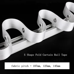 High Quality 30mm Width S Wave Ripple Fold Runner Curtain Tape For Square Curtain Rail Track