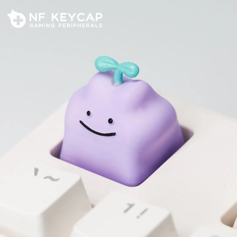 Anime Pokemon Keycaps Resin KeyCaps Ditto DIY Handmade Custom Cartoon KeyCaps for Mechanical Keyboard Accessories Holiday Gifts