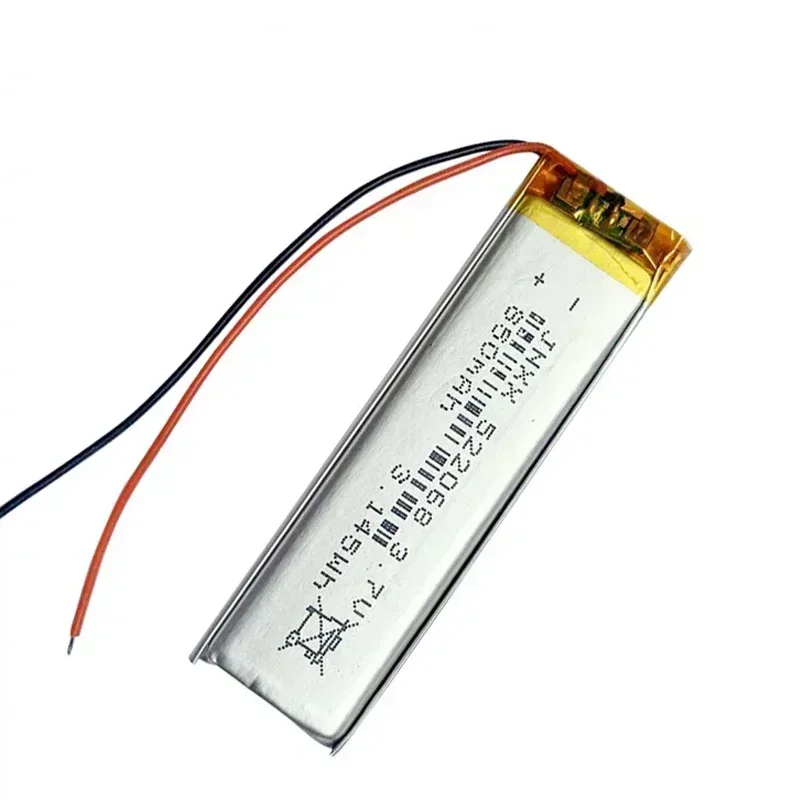 3.7V 850mAh 522068 Rechargeable Li-Polymer Battery for Small Fan Digital LED Light MP3 MP4 Electronic Scale Beauty Instrument