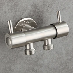 Stainless Steel 1in 2 out Water Tap G1/2 Double Bibcock grifo doble salida Outdoor Garden Washing Machine Mop Tap